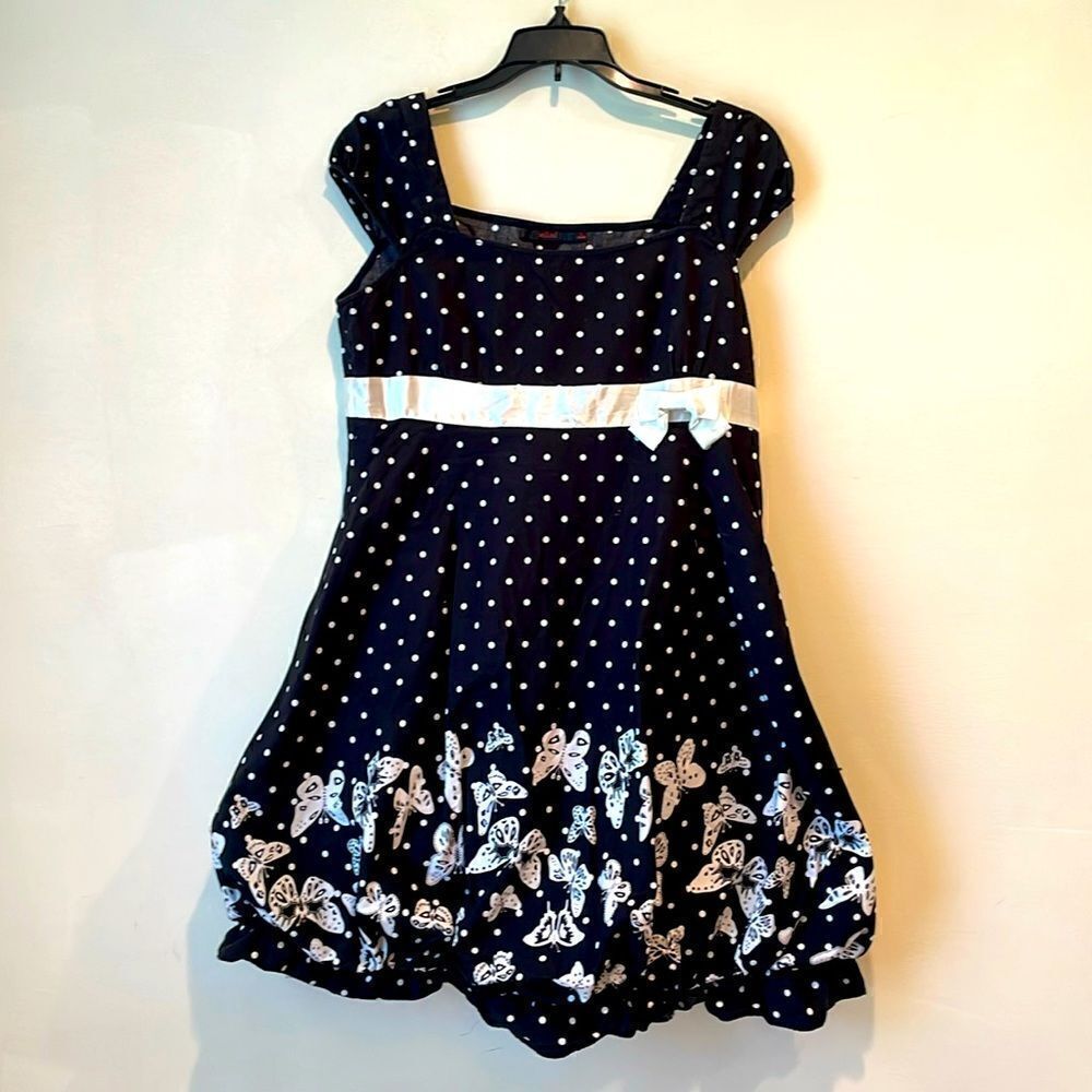 Veilond Black and White Poka Dot Dress Women's size L